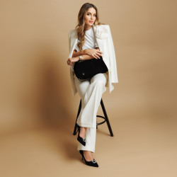 Eleganta damskor 1318 svart velour lifestyle