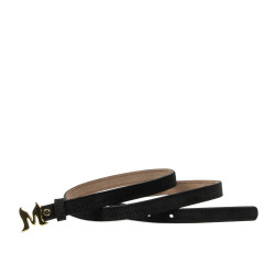 Dam bälte 42cm svart mocka