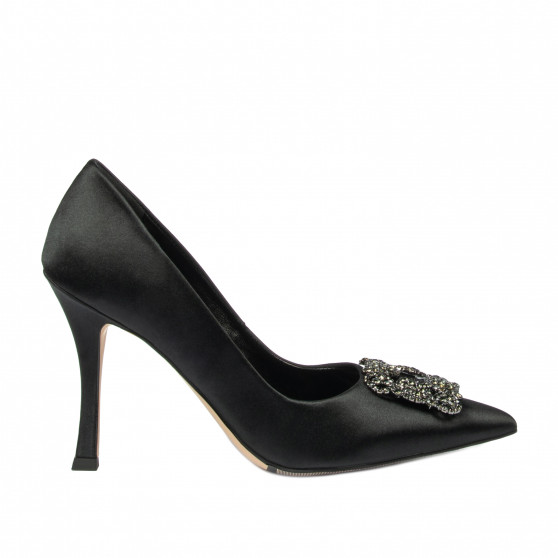 Eleganta damskor 1339 svart satin