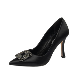 Eleganta damskor 1339 svart satin