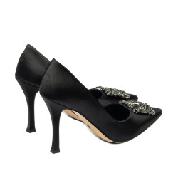 Eleganta damskor 1339 svart satin