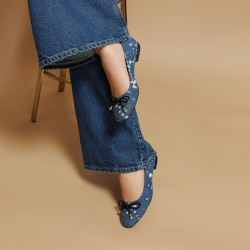 Dam ballerinas 1309 blå jeans lifestyle