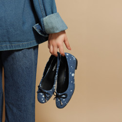 Dam ballerinas 1309 blå jeans lifestyle