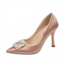 Eleganta damskor 1339 satin nude