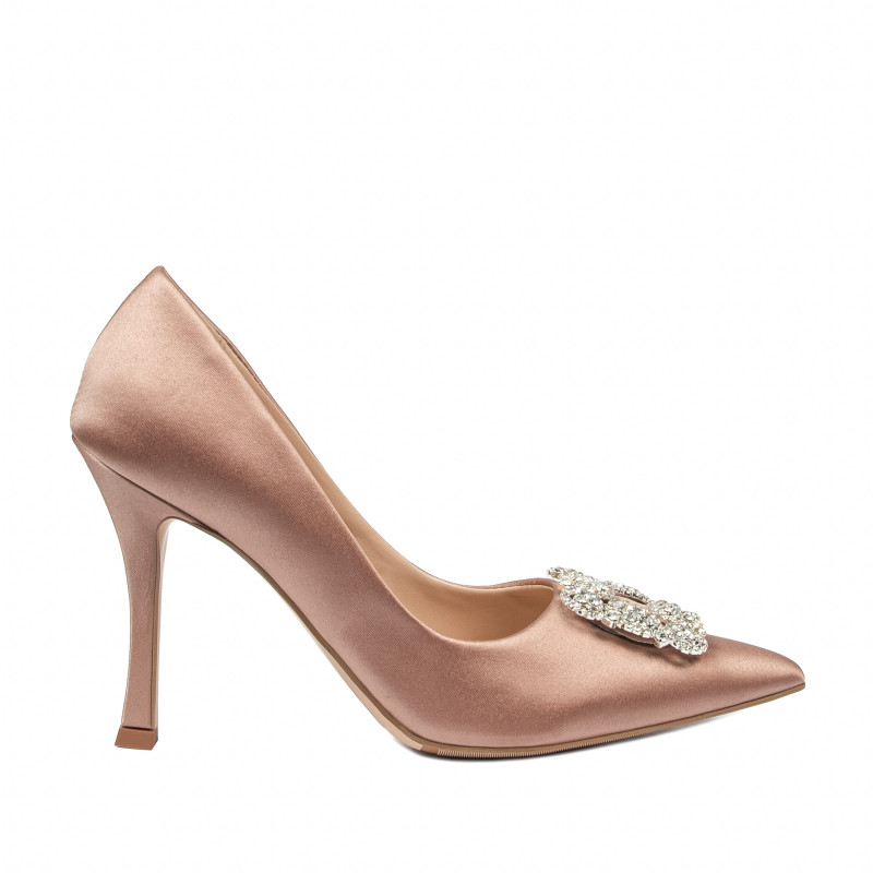 Eleganta damskor 1339 satin nude