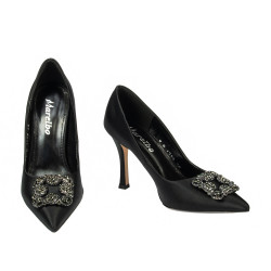 Eleganta damskor 1339 svart satin
