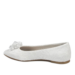 Dam-ballerinaskor 1354 vit satin