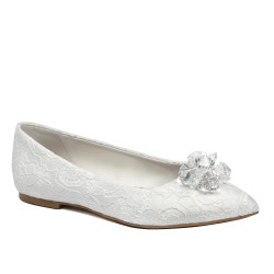 Dam-ballerinaskor 1354 vit satin