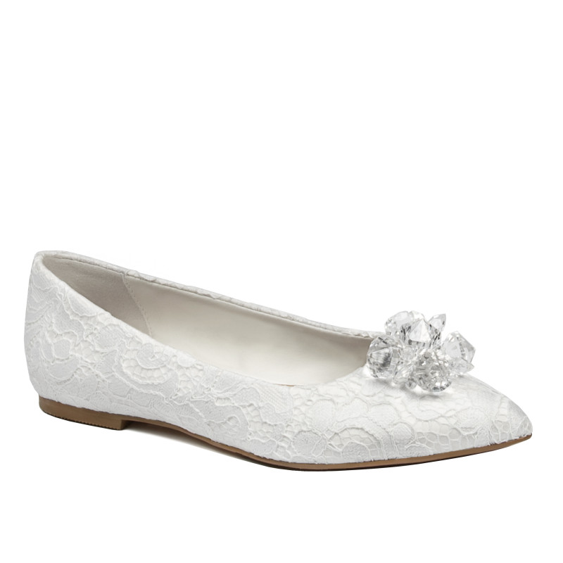 Dam-ballerinaskor 1354 vit satin