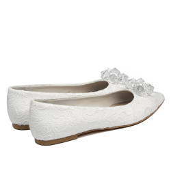 Dam-ballerinaskor 1354 vit satin