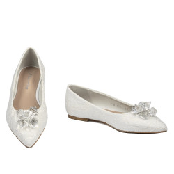 Dam-ballerinaskor 1354 vit satin