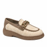 Dam casualskor 6092 beige raffia kombinerat