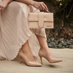 Eleganta damskor 1325 krokodil beige