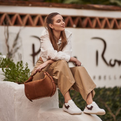 Dam sneakers 6088 vit+beige lifestyle