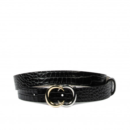 Dambälte 37-1m croco lack svart