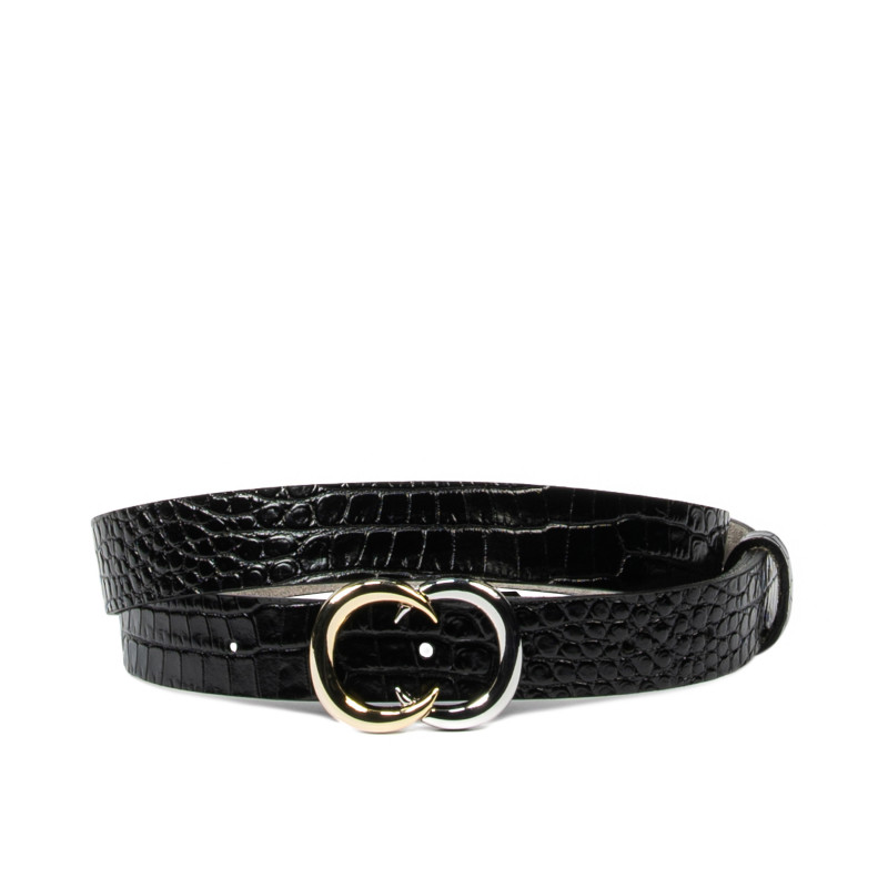 Dambälte 37-1m croco lack svart