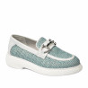 Damskor casual 6092 raffia blå kombinerad