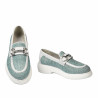 Damskor casual 6092 raffia blå kombinerad