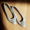 Dam-ballerinaskor 1354 vit satin lifestyle