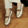 Dam casualskor 6092 beige raffia kombinerat lifestyle
