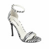 Dam sandaler 1349 satin zebra vit