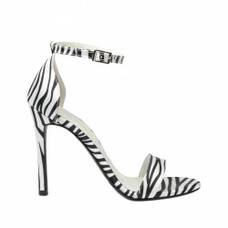 Dam sandaler 1349 satin zebra vit