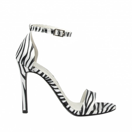 Dam sandaler 1349 satin zebra vit