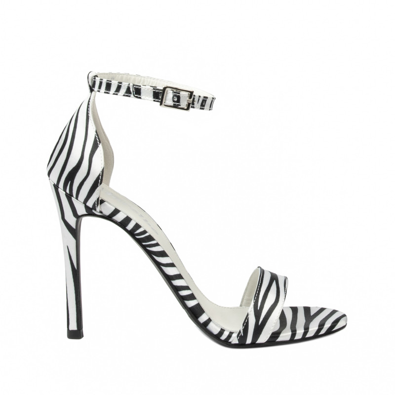 Dam sandaler 1349 satin zebra vit