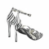 Dam sandaler 1349 satin zebra vit