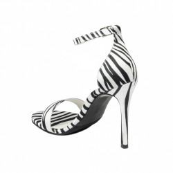 Dam sandaler 1349 satin zebra vit