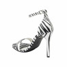 Dam sandaler 1349 satin zebra vit
