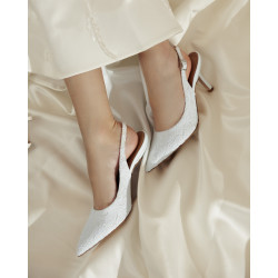 Dam sandaler 1353 vit satin lifestyle