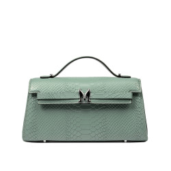 Damska axelväska 041g 01 croco pistachio