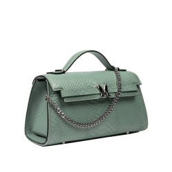 Damska axelväska 041g 01 croco pistachio