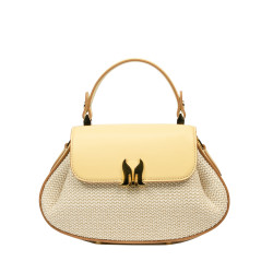 Damhandväska 042g butter yellow+rafia