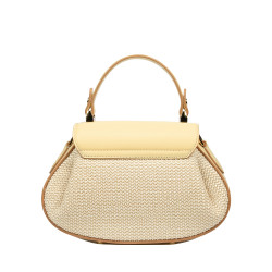 Damhandväska 042g butter yellow+rafia