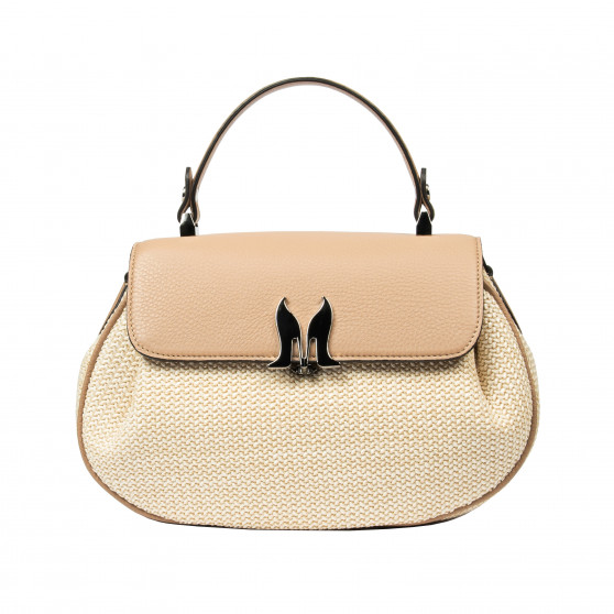 Damhandväska 043g 01 biz nude+raffia