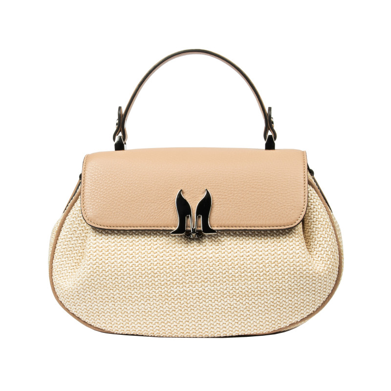 Damhandväska 043g 01 biz nude+raffia