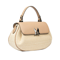 Damhandväska 043g 01 biz nude+raffia