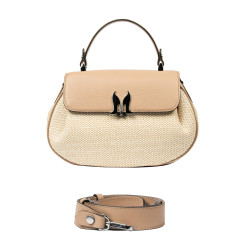 Damhandväska 043g 01 biz nude+raffia
