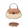 Damhandväska 042g biz camel+raffia