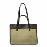 Damväska strand 045g 01 svart napa+raffia sand olive