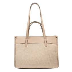 Dam strandväska 045g nude+raffia