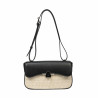Damdväska axelväska 046g 01 svart napa+raffia