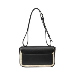Damdväska axelväska 046g 01 svart napa+raffia