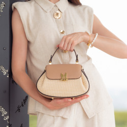 Damhandväska 042g 01biz nude+raffia lifestyle