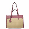 Damstrandväska 045g 01 hallonrosa+raffia