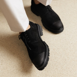 Casual herrskor 989 svart mocka lifestyle