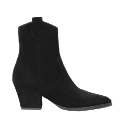 Damstövlar med klack 1411-1 svart velour