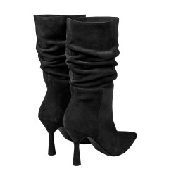 Damskor med klack 1410 svart velour